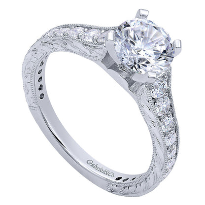 14K White Gold Diamond Straight 14K White Gold Engagement Ring ER10274W44Jj
