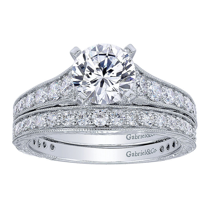 14K White Gold Diamond Straight 14K White Gold Engagement Ring ER10274W44Jj