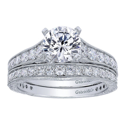 14K White Gold Diamond Straight 14K White Gold Engagement Ring ER10274W44Jj