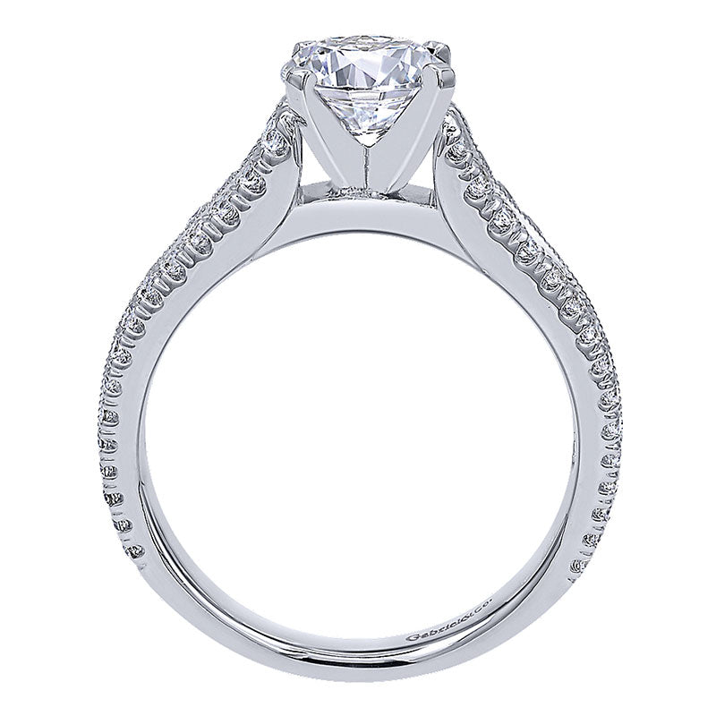 Engagement Ring 14k White Gold Diamond Straight