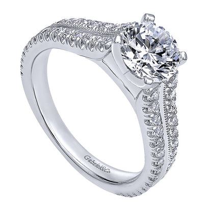 Engagement Ring 14k White Gold Diamond Straight