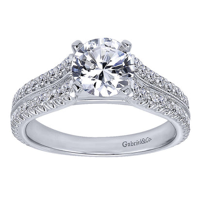 Engagement Ring 14k White Gold Diamond Straight