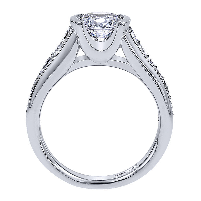 Engagement Ring 14k White Gold Diamond Straight