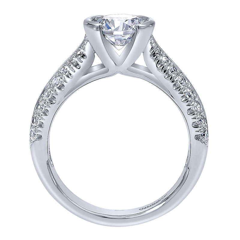 Engagement Ring 14k White Gold Diamond Straight