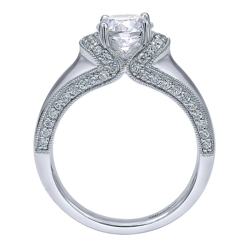 Engagement Ring 14k White Gold Diamond Straight