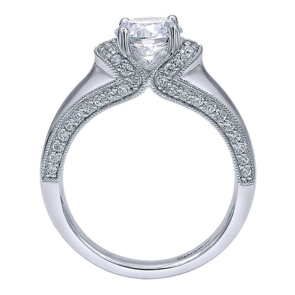 Engagement Ring 14k White Gold Diamond Straight