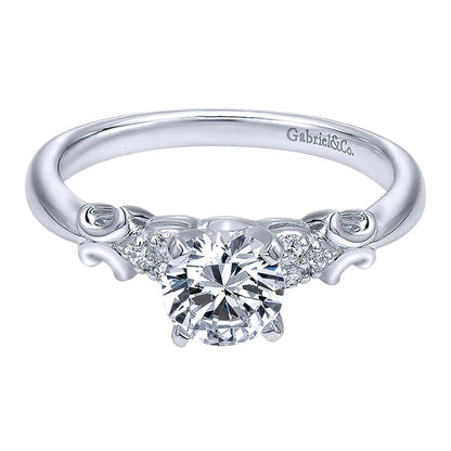 Engagement Ring 14k White Gold Diamond Straight