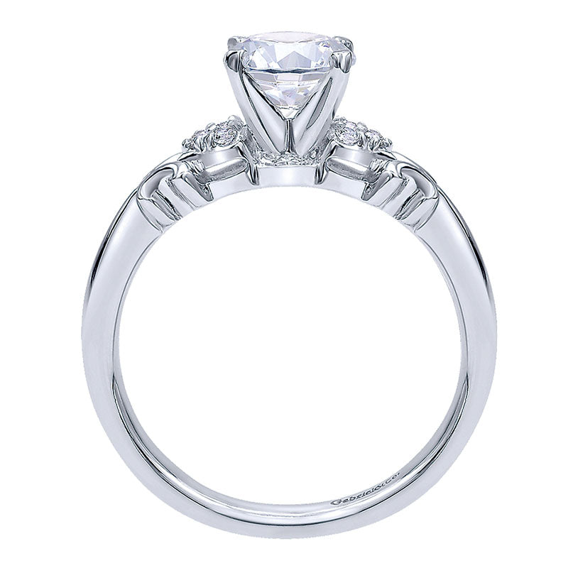 Engagement Ring 14k White Gold Diamond Straight