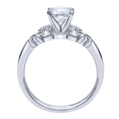 Engagement Ring 14k White Gold Diamond Straight