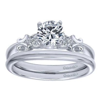 Engagement Ring 14k White Gold Diamond Straight