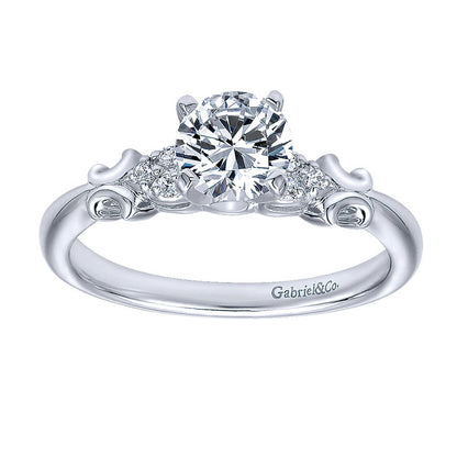 Engagement Ring 14k White Gold Diamond Straight