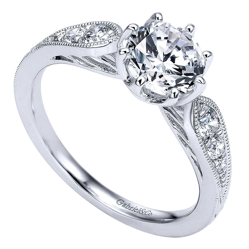 14K White Gold Diamond Straight 14K White Gold Engagement Ring ER11723R4W44Jj