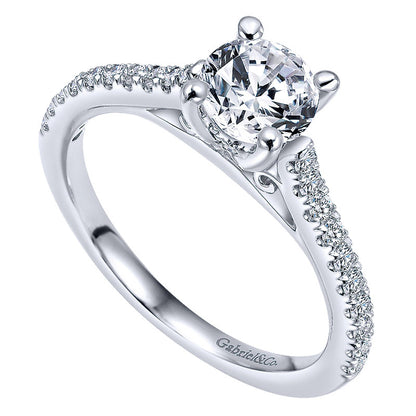 14K White Gold Diamond Straight 14K White Gold Engagement Ring ER12294R3W44Jj