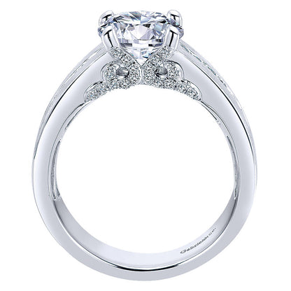 14K White Gold Diamond Straight 14K White Gold Engagement Ring ER12345R6W44Jj