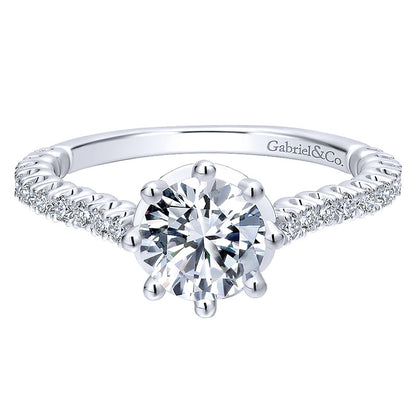 14K White Gold Diamond Straight 14K White Gold Engagement Ring ER12667R4W44Jj