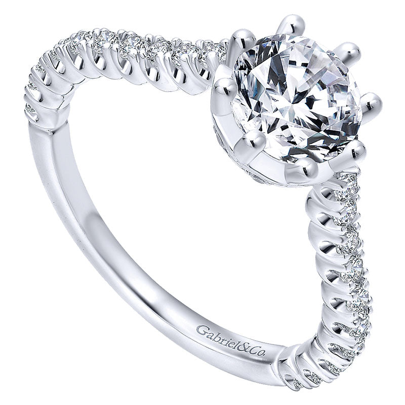 14K White Gold Diamond Straight 14K White Gold Engagement Ring ER12667R4W44Jj