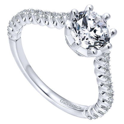 14K White Gold Diamond Straight 14K White Gold Engagement Ring ER12667R4W44Jj