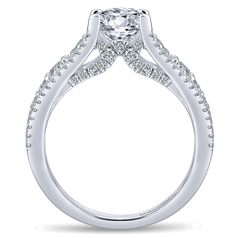 14K White Gold Diamond Straight 14K White Gold Engagement Ring ER12814R4W44Jj