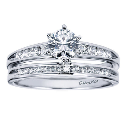 Engagement Ring 14k White Gold Diamond Straight