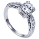 Engagement Ring 14k White Gold Diamond Straight