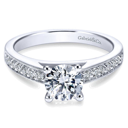 14K White Gold Diamond Straight 14K White Gold Engagement Ring ER3858W44Jj