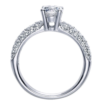 Engagement Ring 14k White Gold Diamond Straight