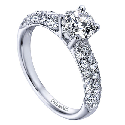 Engagement Ring 14k White Gold Diamond Straight