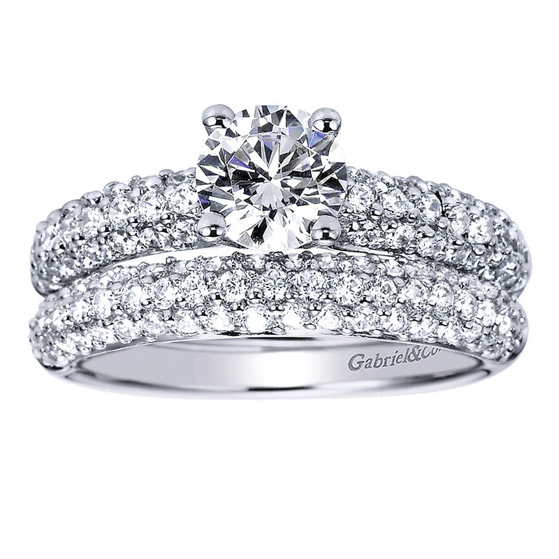 Engagement Ring 14k White Gold Diamond Straight