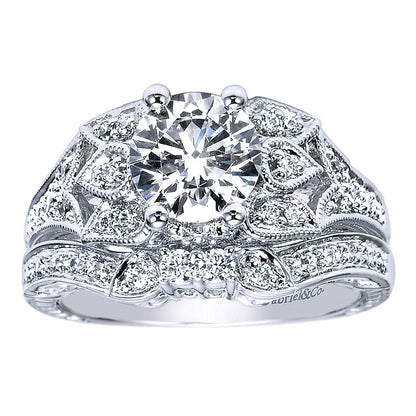 Engagement Ring 14k White Gold Diamond Straight