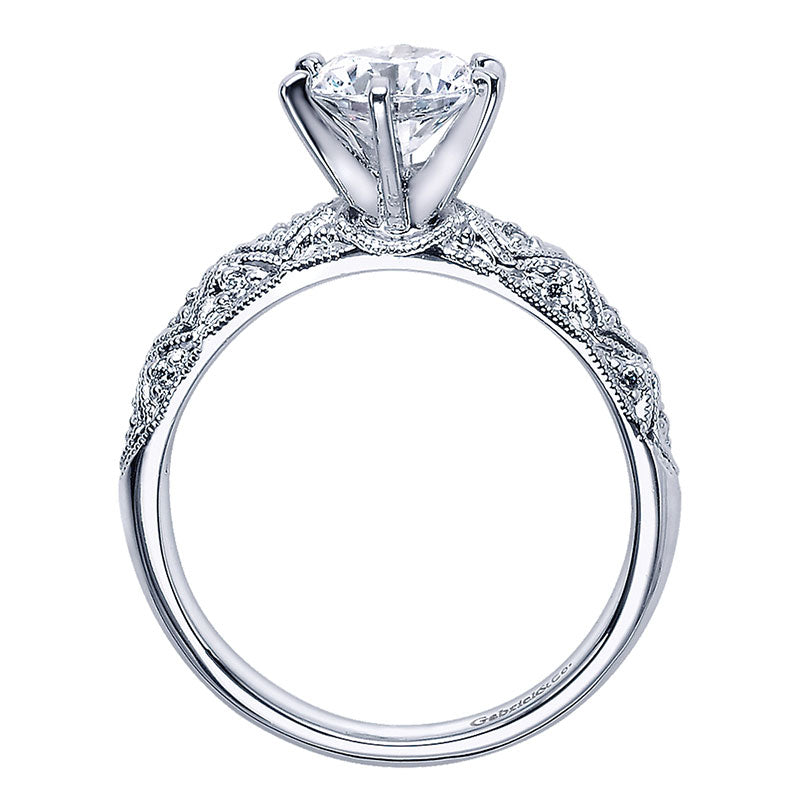 Engagement Ring 14k White Gold Diamond Straight