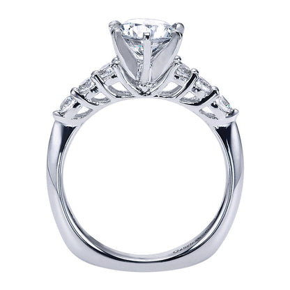 Engagement Ring 14k White Gold Diamond Straight