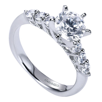 Engagement Ring 14k White Gold Diamond Straight