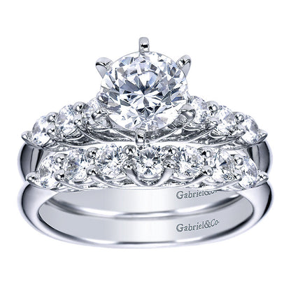 Engagement Ring 14k White Gold Diamond Straight