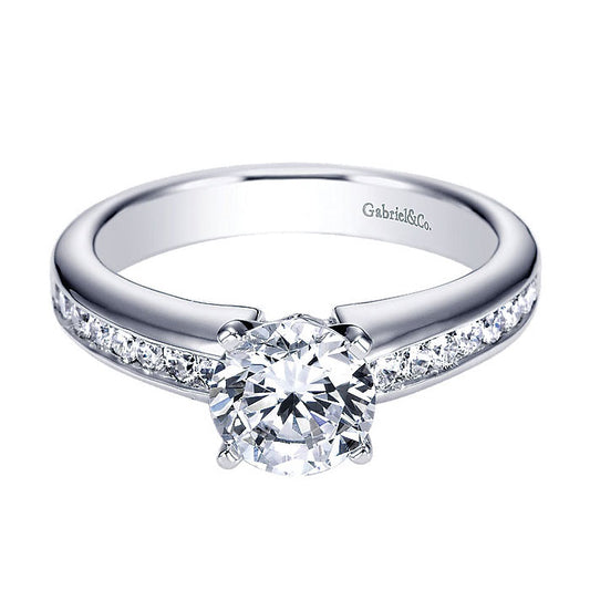 14K White Gold Diamond Straight 14K White Gold Engagement Ring ER3987W44Jj