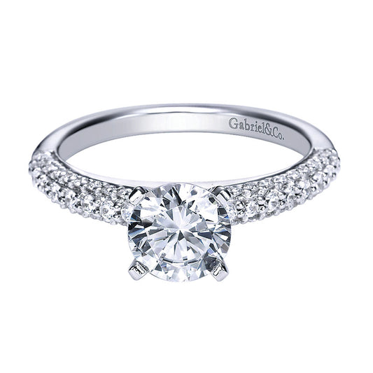 Engagement Ring 14k White Gold Diamond Straight