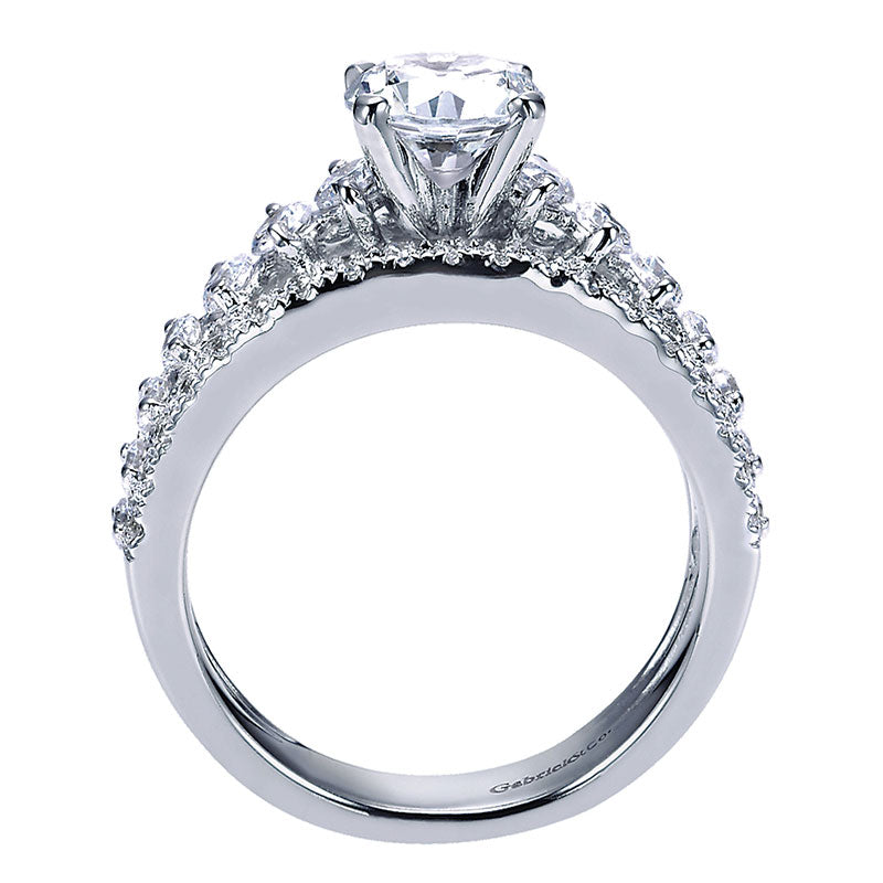 Engagement Ring 14k White Gold Diamond Straight
