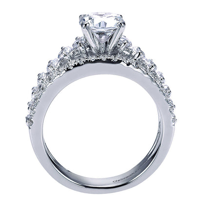 Engagement Ring 14k White Gold Diamond Straight