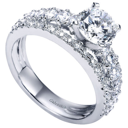 Engagement Ring 14k White Gold Diamond Straight