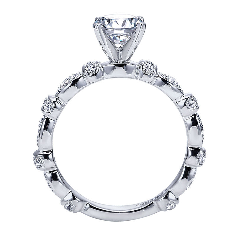 Engagement Ring 14k White Gold Diamond Straight