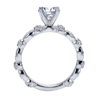 Engagement Ring 14k White Gold Diamond Straight