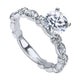 Engagement Ring 14k White Gold Diamond Straight