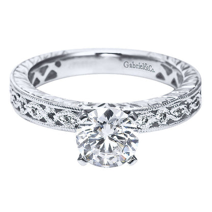 Engagement Ring 14k White Gold Diamond Straight