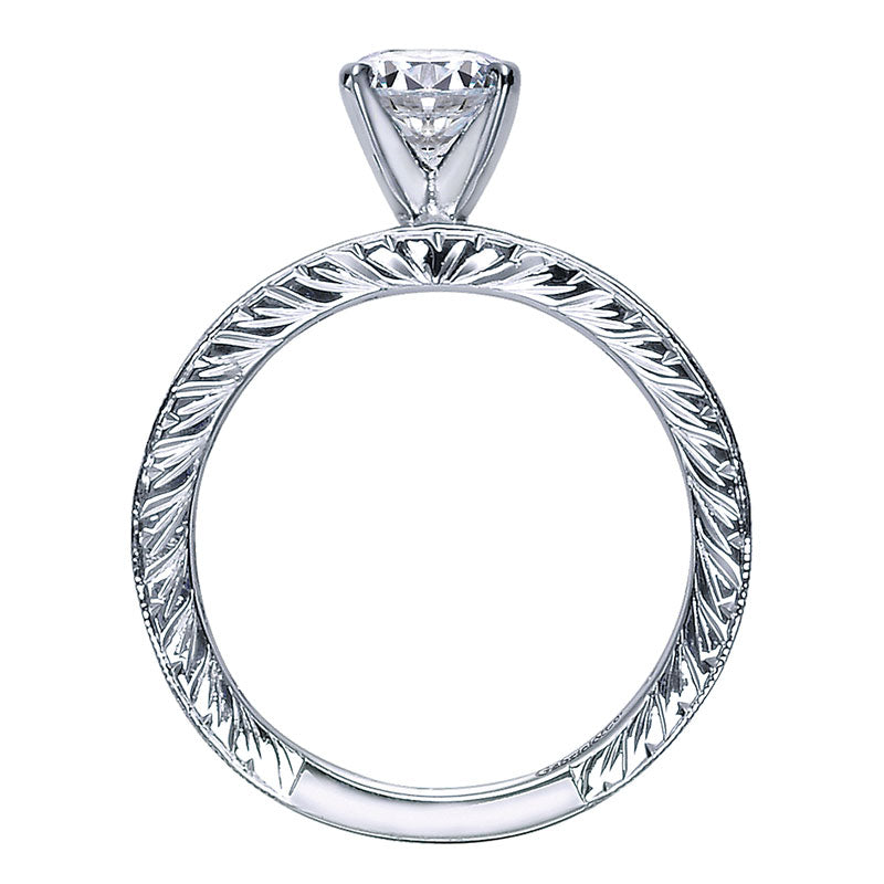 Engagement Ring 14k White Gold Diamond Straight