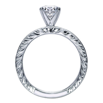 Engagement Ring 14k White Gold Diamond Straight