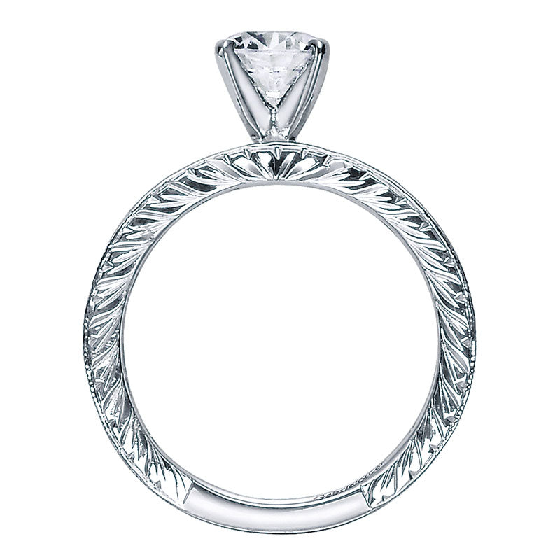 Engagement Ring 14k White Gold Diamond Straight