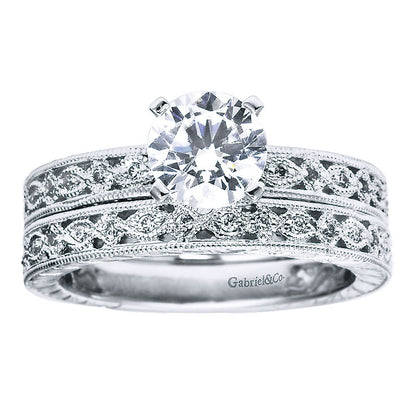 Engagement Ring 14k White Gold Diamond Straight