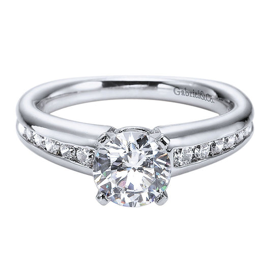 Engagement Ring 14k White Gold Diamond Straight