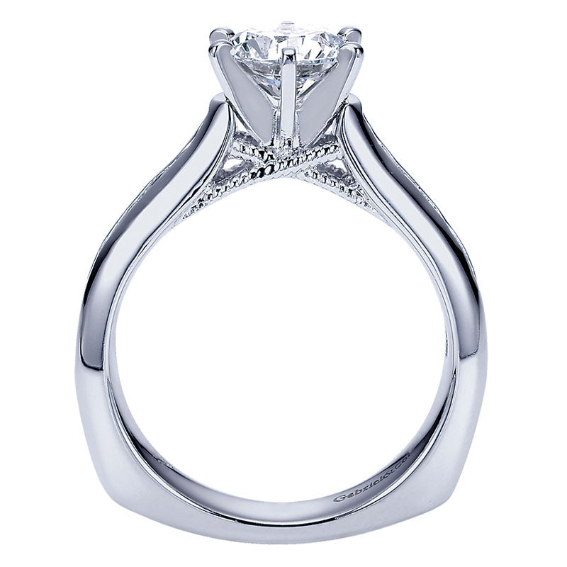 Engagement Ring 14k White Gold Diamond Straight
