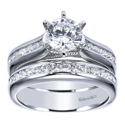 Engagement Ring 14k White Gold Diamond Straight