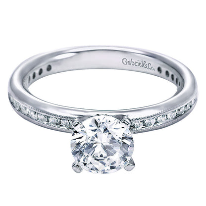 Engagement Ring 14k White Gold Diamond Straight